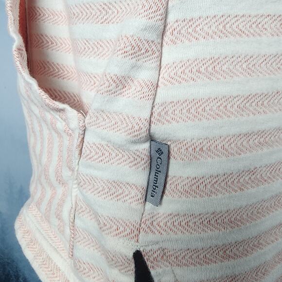 Columbia Melody Spring Fleece Lined Orange Stripe Hooded Jacket | Women's Medium - Picture 9 of 16